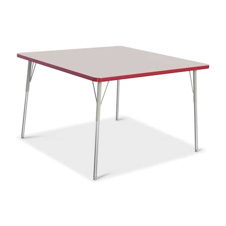 Jonti-Craft Berries Square Activity Table, 48 in. x 48 in., A-height, Freckled Gray/Red/Gray 6418JCA008